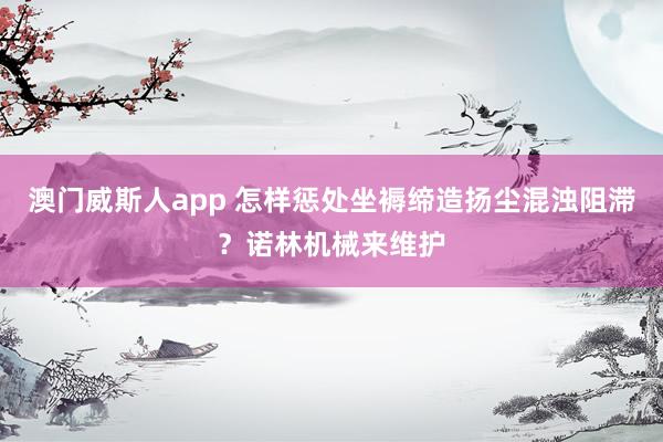 澳门威斯人app 怎样惩处坐褥缔造扬尘混浊阻滞？诺林机械来维护