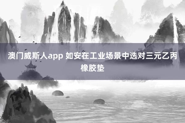 澳门威斯人app 如安在工业场景中选对三元乙丙橡胶垫