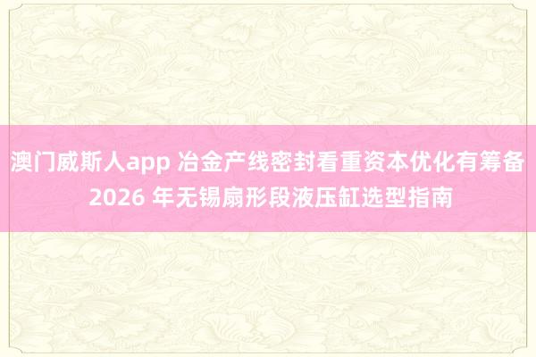 澳门威斯人app 冶金产线密封看重资本优化有筹备 2026 年无锡扇形段液压缸选型指南