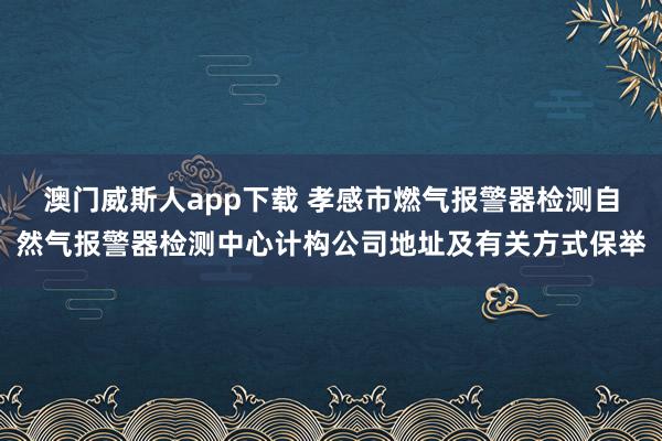 澳门威斯人app下载 孝感市燃气报警器检测自然气报警器检测中心计构公司地址及有关方式保举