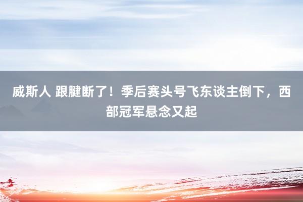 威斯人 跟腱断了！季后赛头号飞东谈主倒下，西部冠军悬念又起