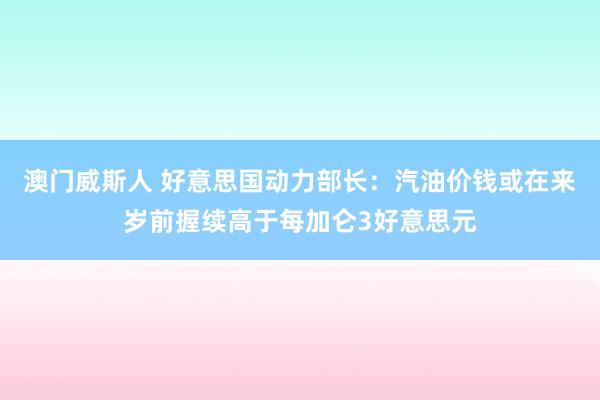 澳门威斯人 好意思国动力部长：汽油价钱或在来岁前握续高于每加仑3好意思元